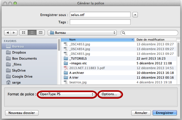 On peut choisir Opentype PS sur mac : 