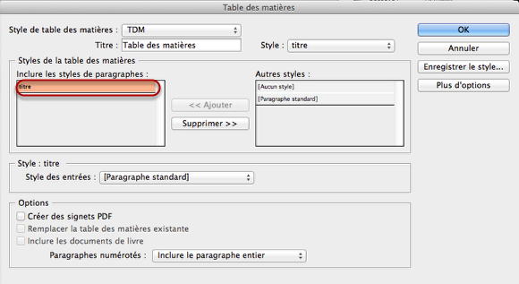 Le cas échéant, pour un livre avec plusieurs chapitres, la table des matières est très importante en ePub - à partir des titres, créez un style de paragraphe puis allez dans Page > Table des matières