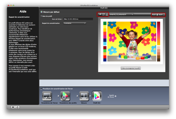 Voici la version i1ProfilerD2LionEdition = compatible Mac OS 10.7, donc Lion, et plus ou moins compatible Mountain Lion ;-(